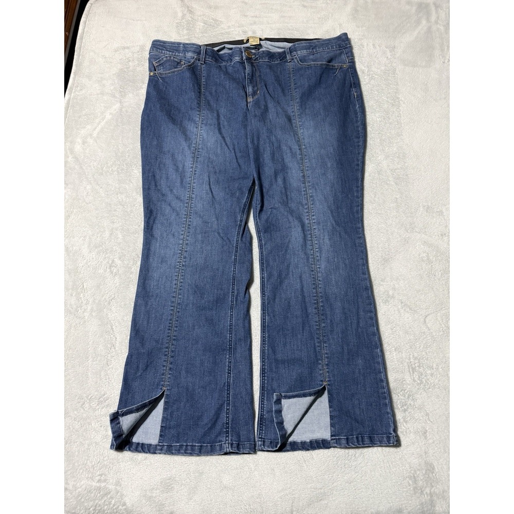 Democracy Jeans Womens 24W Blue Bootcut Medium Wash Stretch 48x30.5